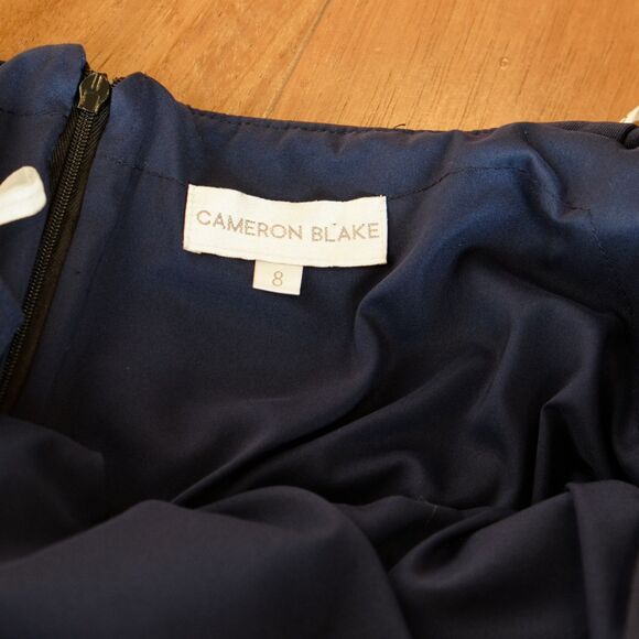 Cameron Blake by Mon Cheri Bridals Jumpsuit Sz 8 Navy Blue  *READ NOTES* - Picture 8 of 14